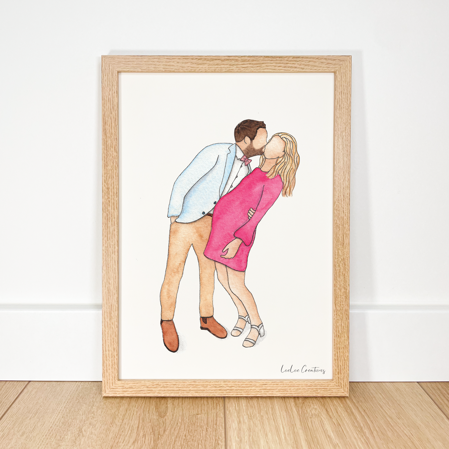 Minimalistisch Aquarel Portret | Tijdelijk Uitverkocht*