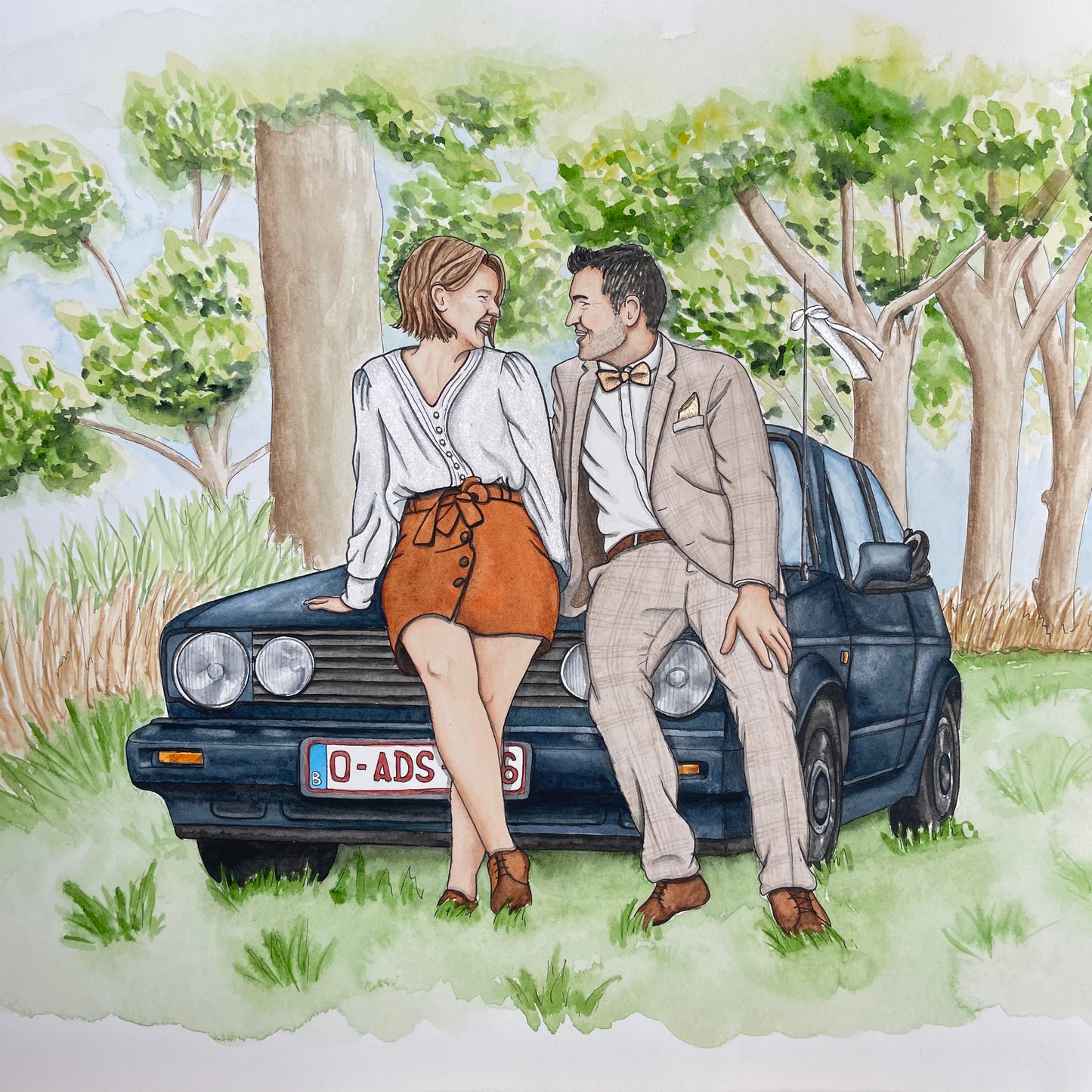 Gedetailleerd Aquarel Portret | Tijdelijk Uitverkocht*