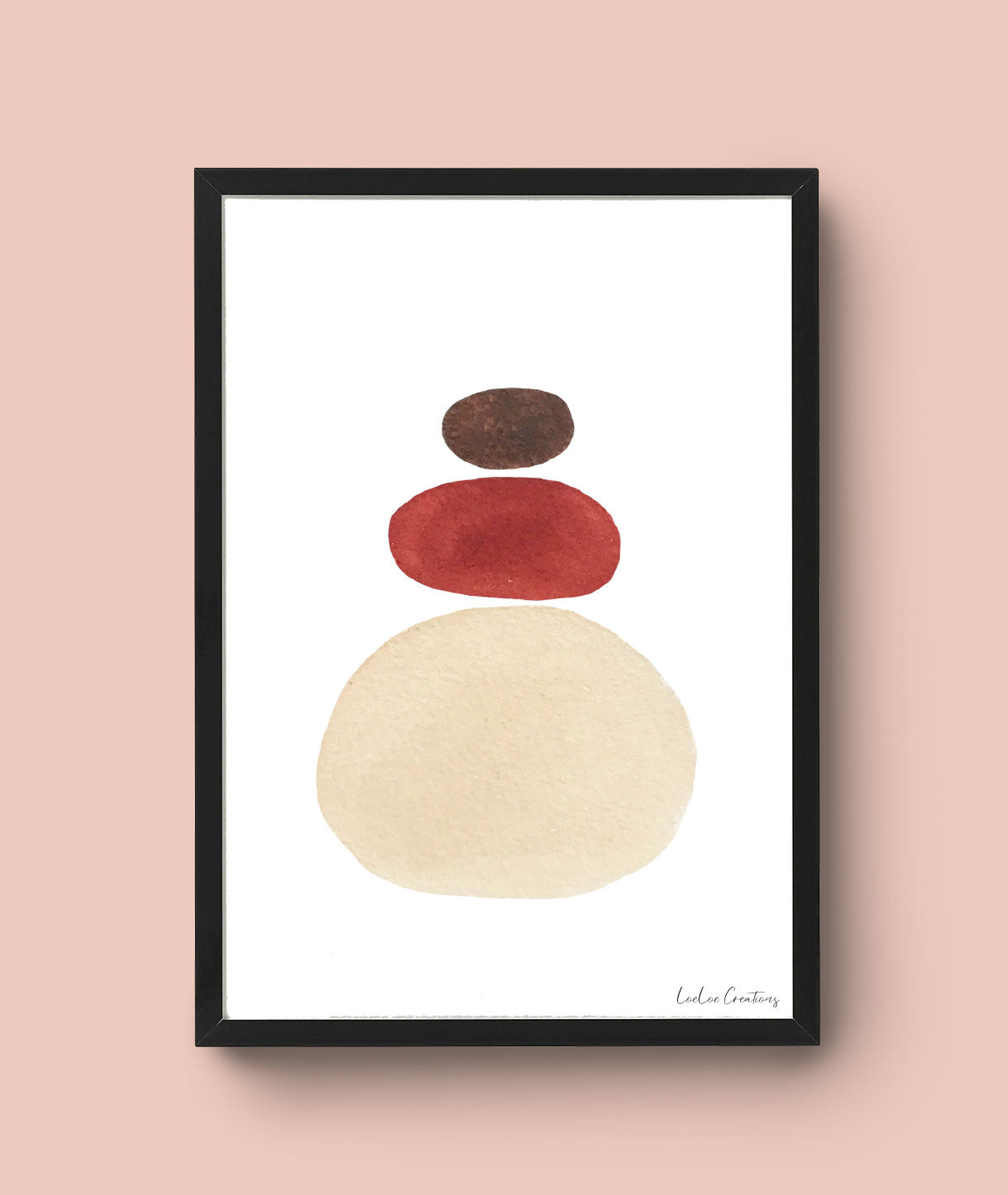 Aquarel abstract stenen poster