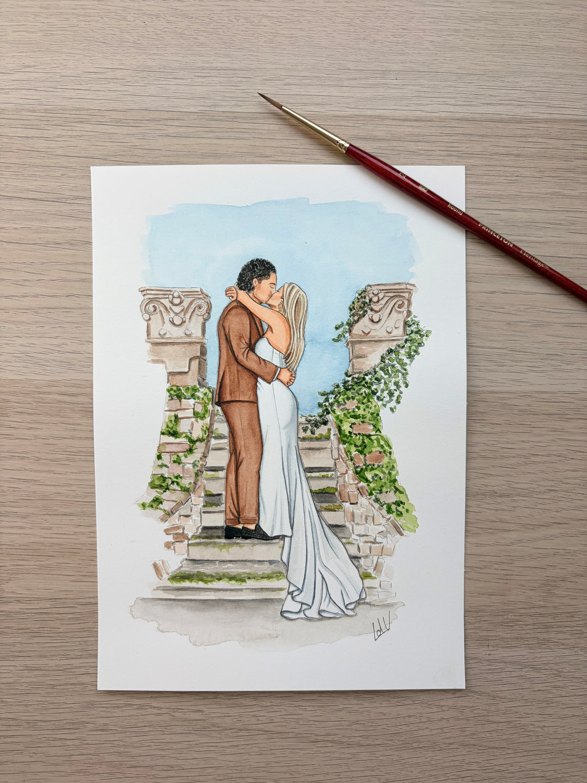 Gedetailleerd Aquarel Portret