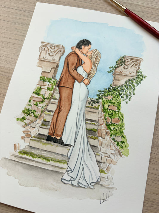 Gedetailleerd Aquarel Portret