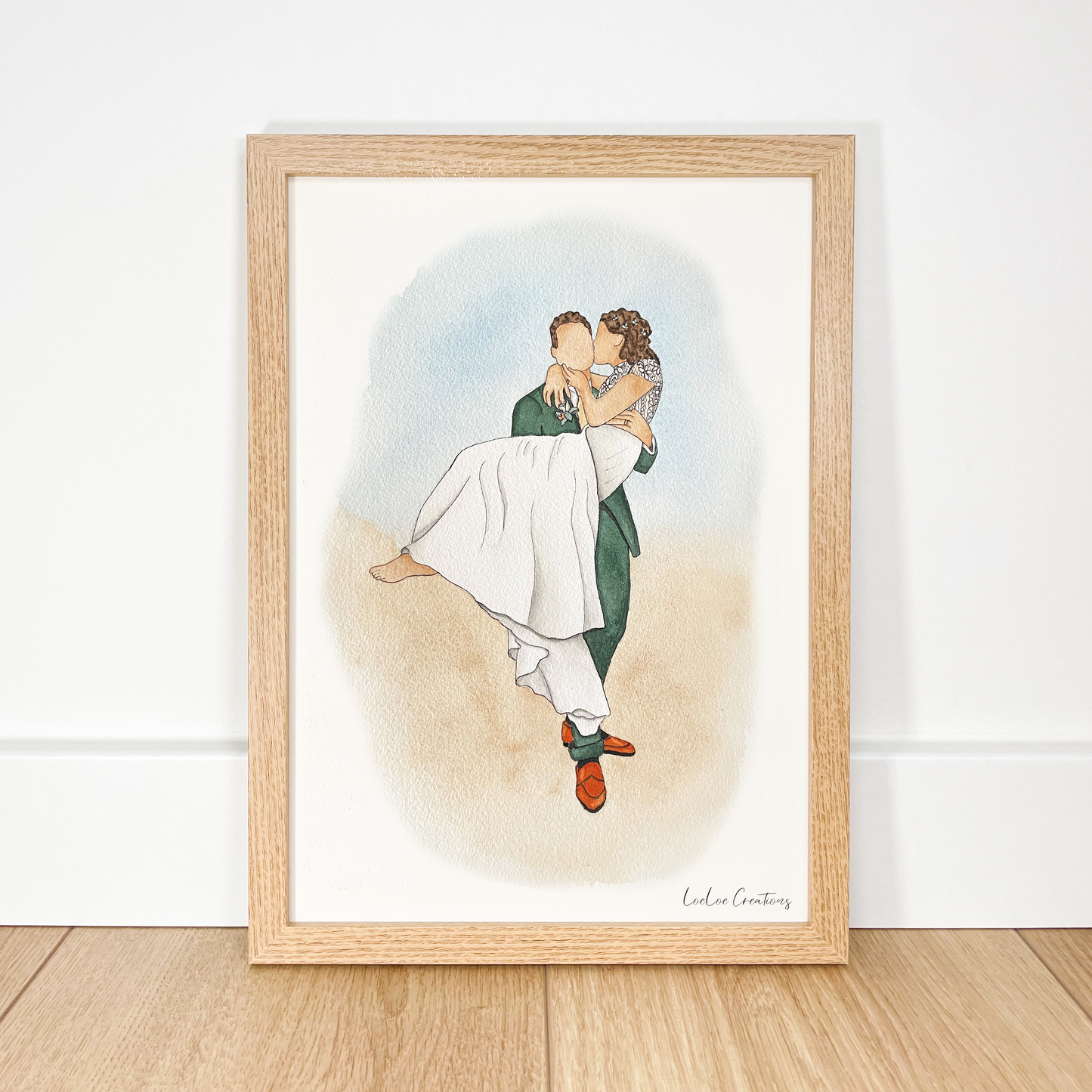Minimalistisch Aquarel Portret | Tijdelijk Uitverkocht*