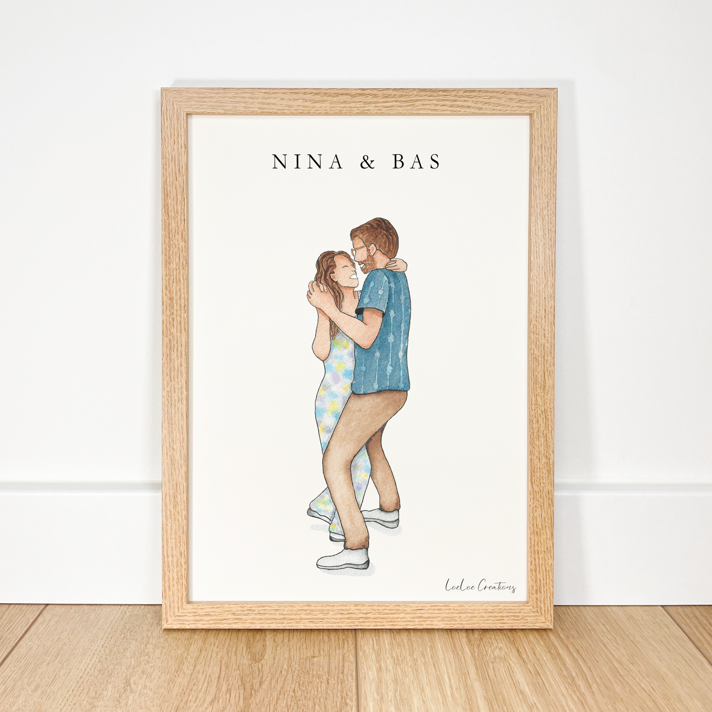 Minimalistisch Aquarel Portret | Tijdelijk Uitverkocht*