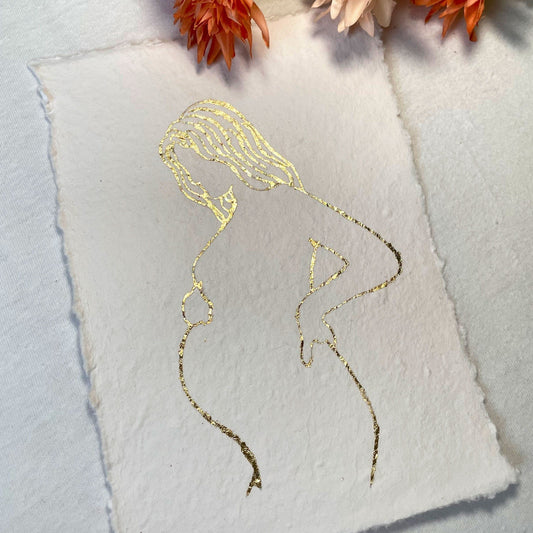 Goud portret zwanger