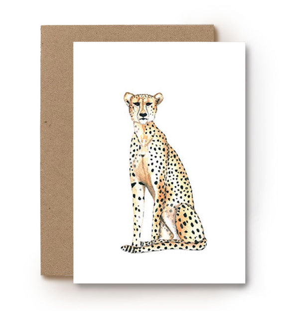 aquarel kaart cheeta jachtluipaard
