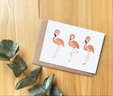 aquarel kaart flamingo