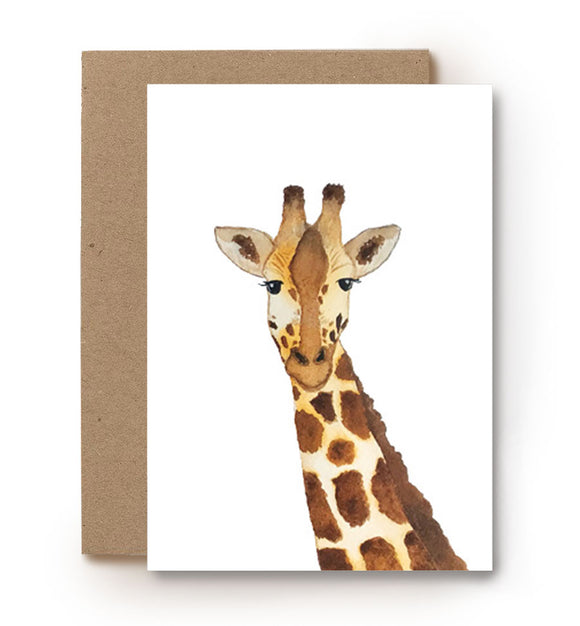 aquarel kaart giraf