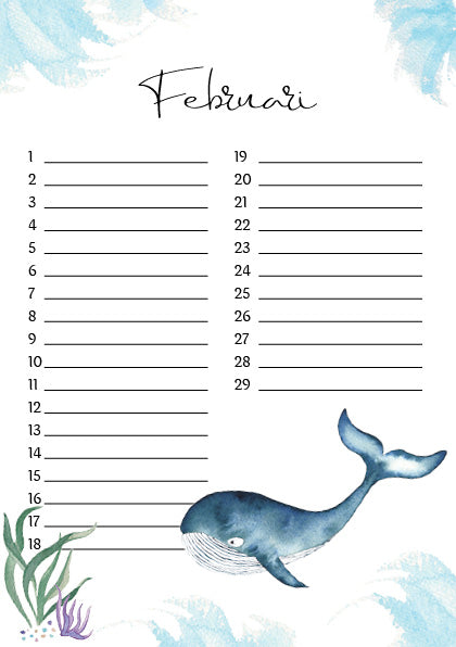 verjaardagskalender dieren jungle botanisch