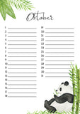 verjaardagskalender dieren jungle botanisch