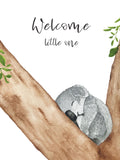 aquarel kaart baby geboorte welcome little one koala