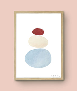 Aquarel abstract stenen poster