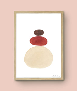 Aquarel abstract stenen poster