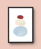 Aquarel abstract stenen poster