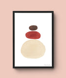 Aquarel abstract stenen poster