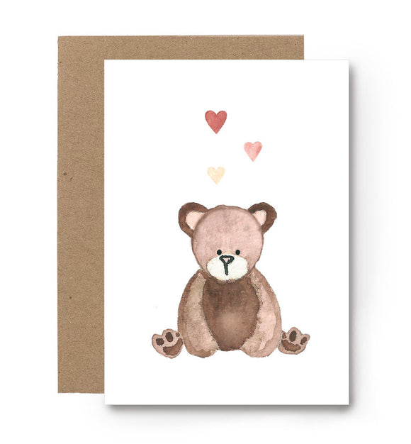 aquarel kaart teddybeer 