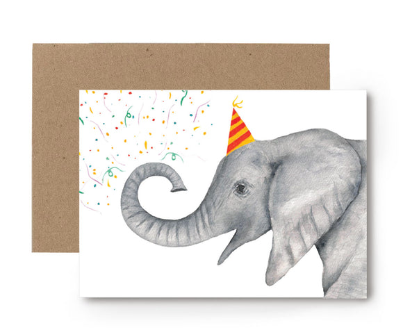 aquarel kaart olifant verjaardag