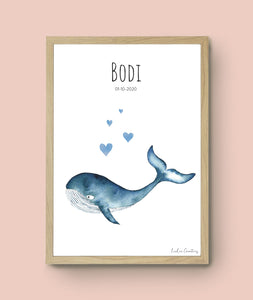 Geboorteposter walvis