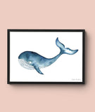 aquarel poster walvis baby kinderkamer