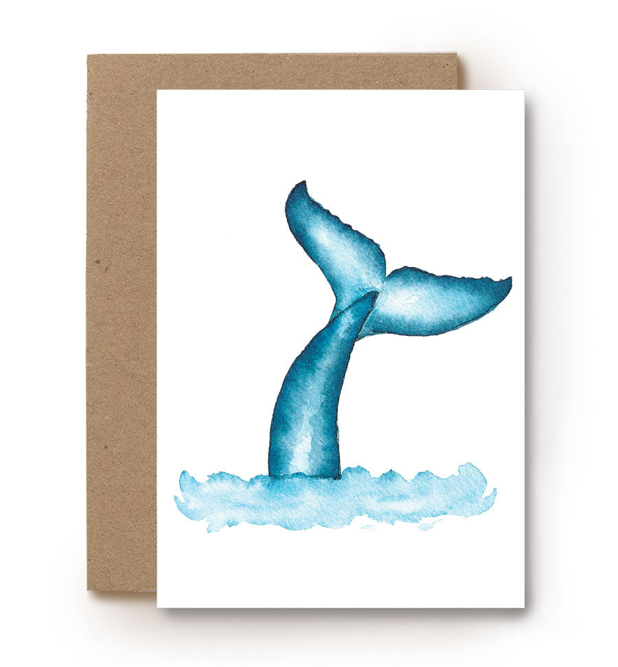 aquarel kaart walvis